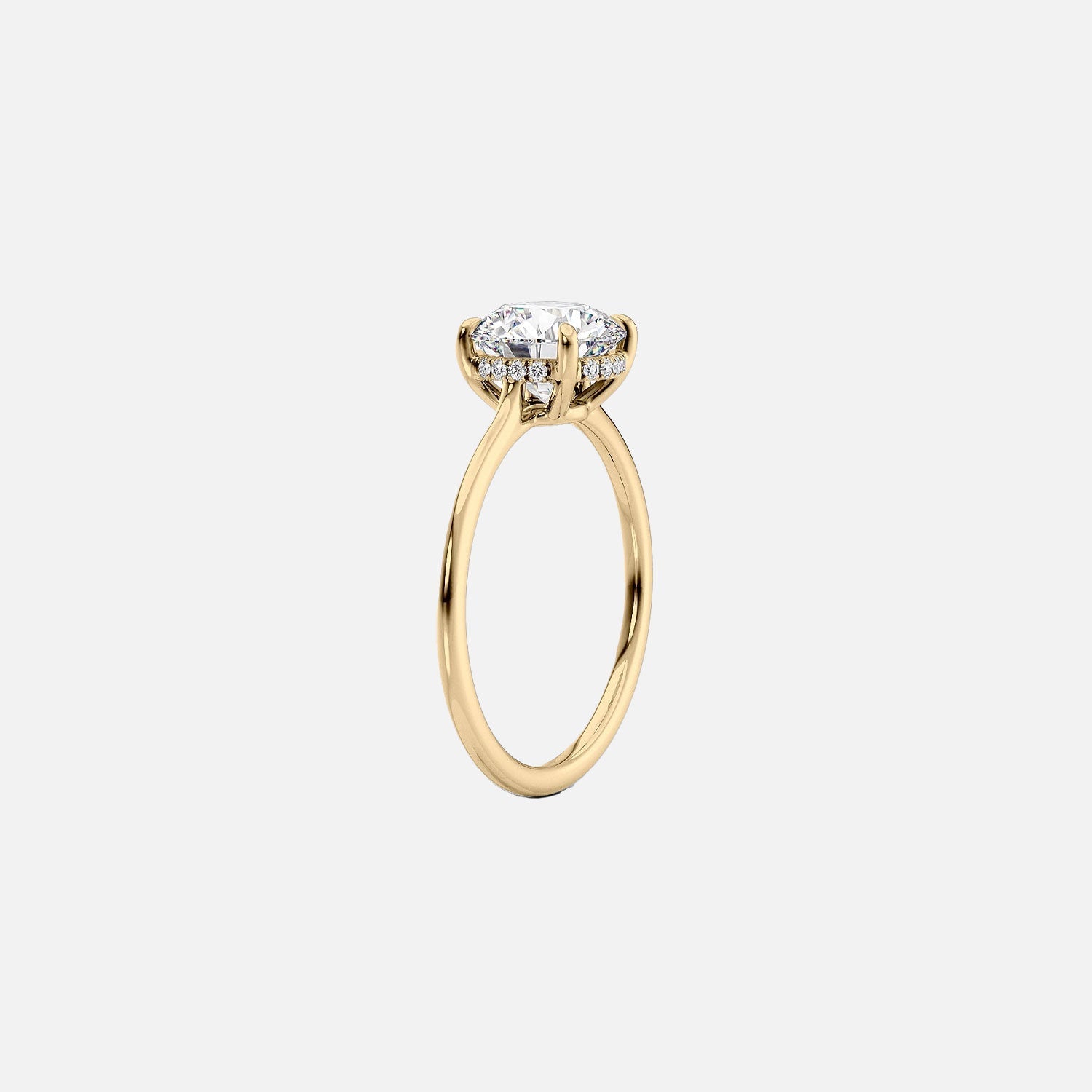  The Solitaire Maia Round Moissanite Ring 14k Yellow Gold 002