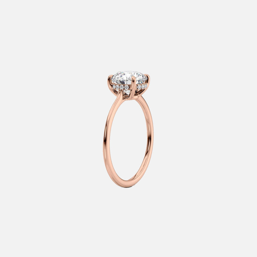  The Solitaire Maia Round Moissanite Ring 18k Rose Gold 002