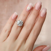  The Solitaire Maia Round Moissanite Ring 18k White Gold 003