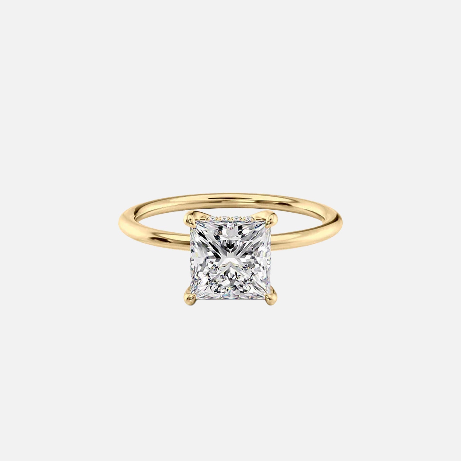 The Solitaire Margot Princess Moissanite Ring 14k Yellow Gold 001