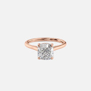  The Solitaire Natalie Cushion Lab Diamond Ring 18k Rose Gold 001