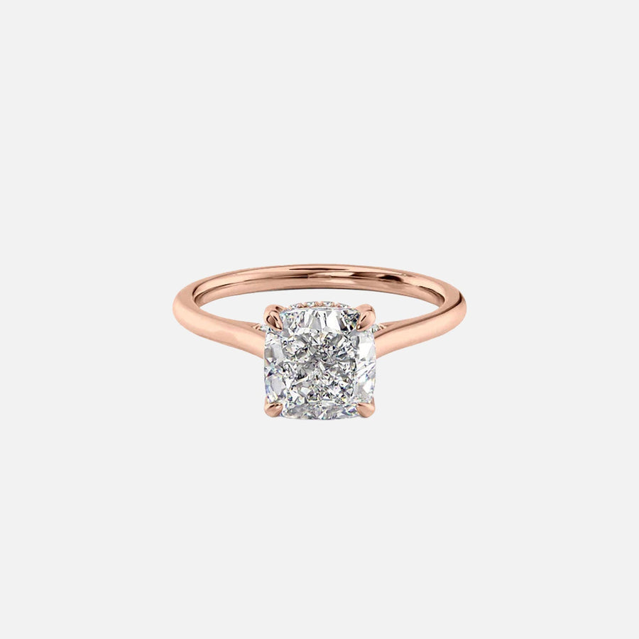  The Solitaire Natalie Cushion Lab Diamond Ring 18k Rose Gold 001