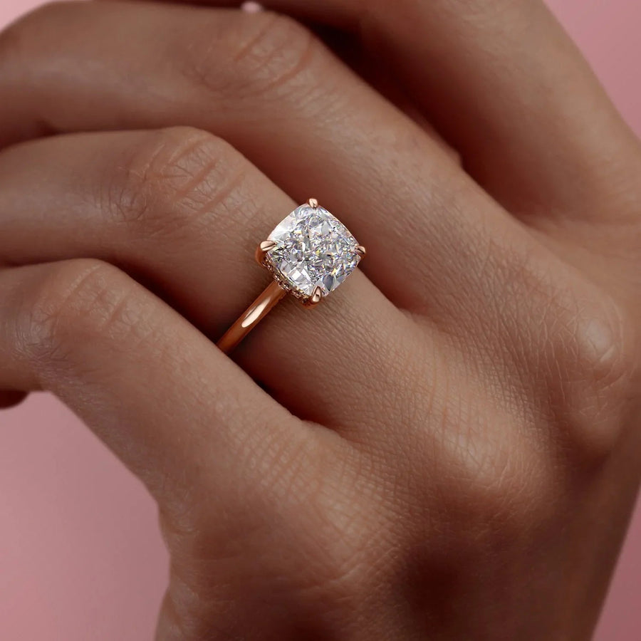  The Solitaire Natalie Cushion Lab Diamond Ring 18k Rose Gold 005 Final