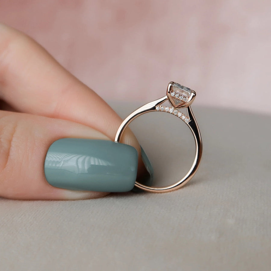  The Solitaire Natalie Emerald Lab Diamond Ring 18k Rose Gold 005 Final