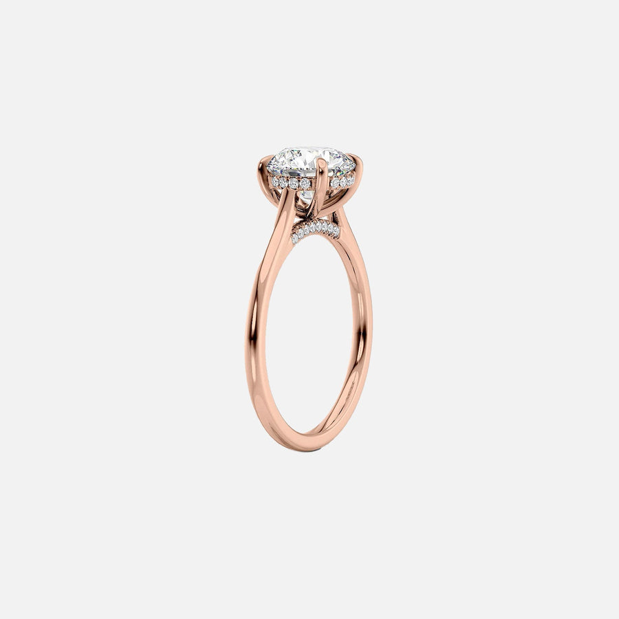  The Solitaire Natalie Emerald Moissanite Ring 14k Rose Gold 002