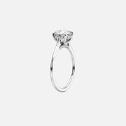  The Solitaire Natalie Emerald Moissanite Ring 14k White Gold 002