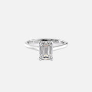  The Solitaire Natalie Emerald Moissanite Ring 18k White Gold 001
