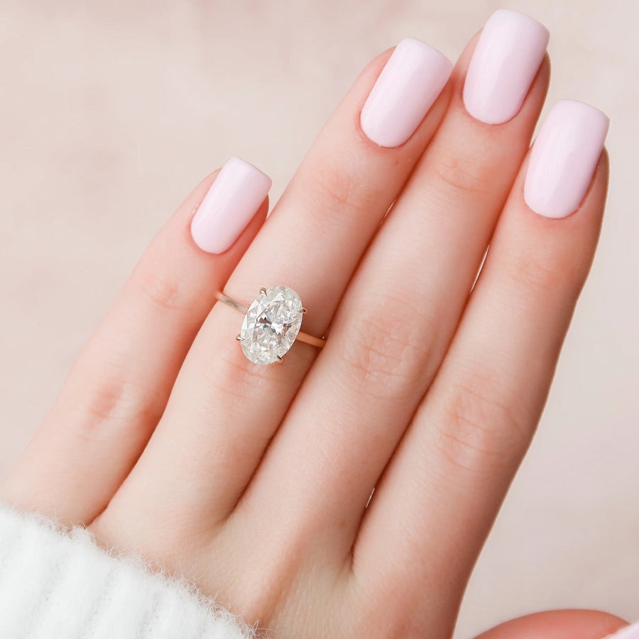  The Solitaire Natalie Oval Lab Diamond Ring 14k Rose Gold 003