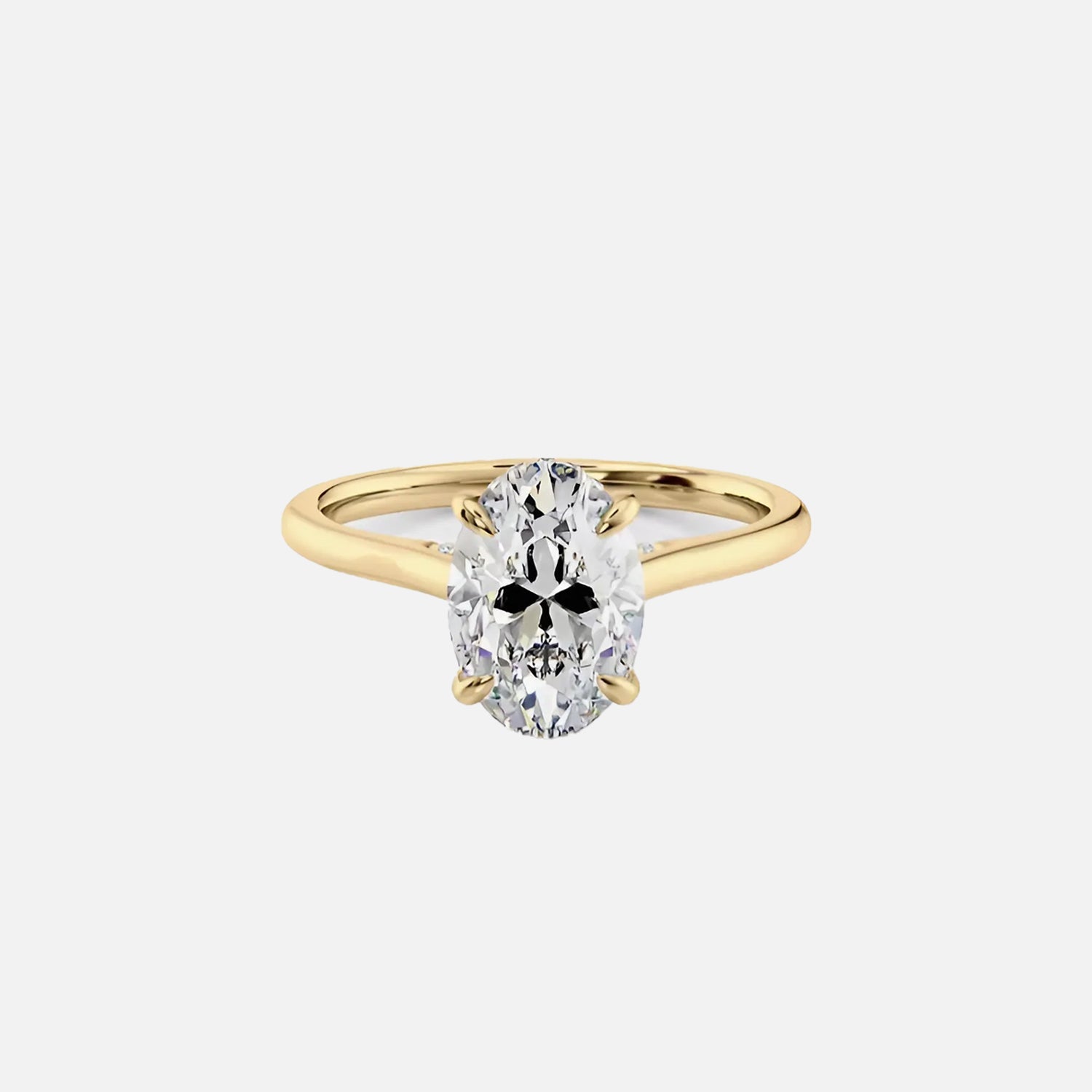 The Solitaire Natalie Oval Lab Diamond Ring 14k Yellow Gold 001