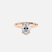  The Solitaire Natalie Oval Lab Diamond Ring 18k Rose Gold 001