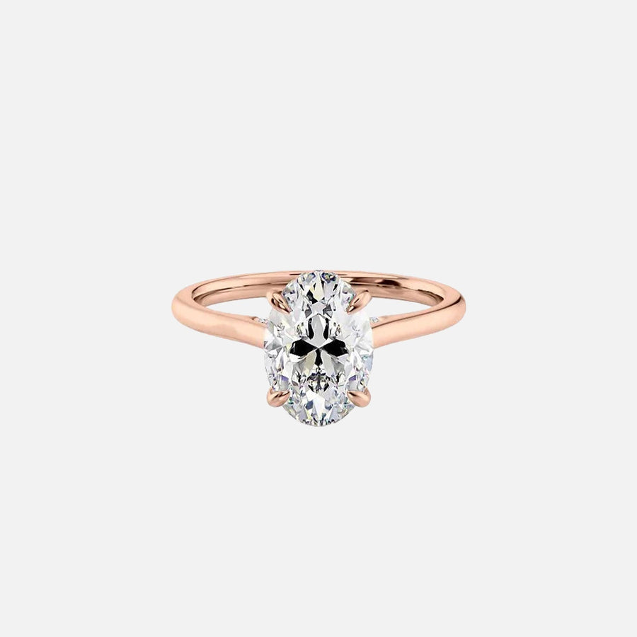  The Solitaire Natalie Oval Lab Diamond Ring 18k Rose Gold 001