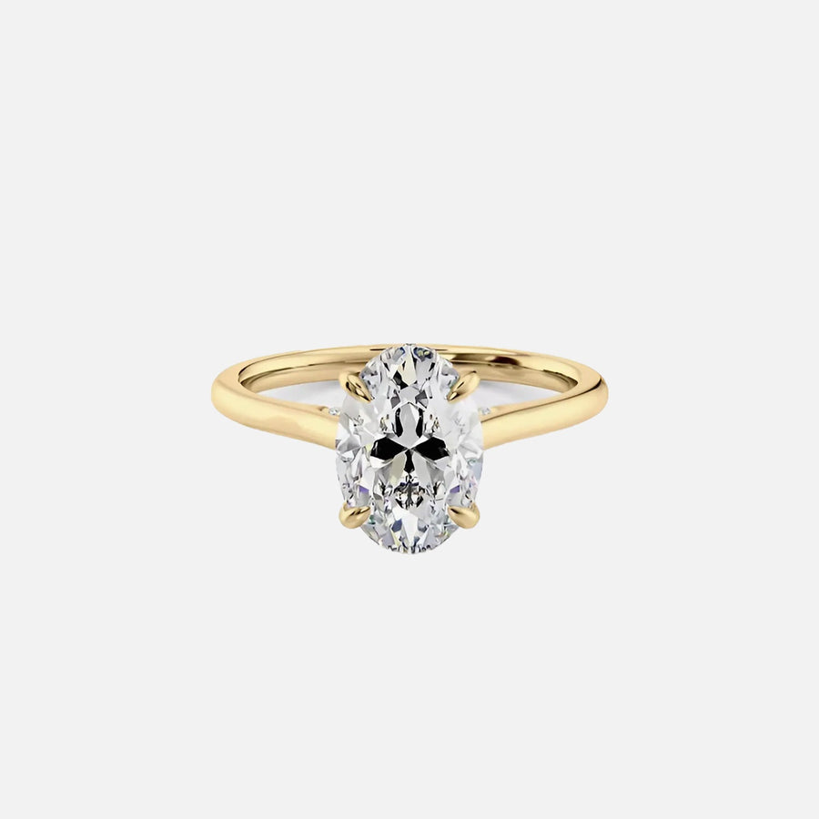  The Solitaire Natalie Oval Lab Diamond Ring 18k Yellow Gold 001