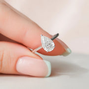  The Solitaire Natalie Pear Moissanite Ring 14k White Gold 003