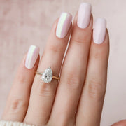  The Solitaire Natalie Pear Moissanite Ring 14k Yellow Gold 003