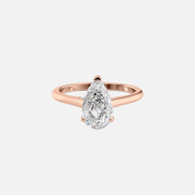  The Solitaire Natalie Pear Moissanite Ring 18k Rose Gold 001
