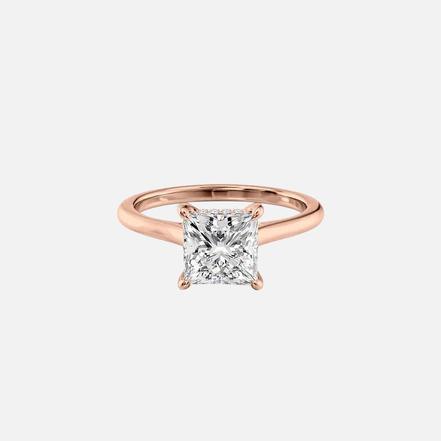  The Solitaire Natalie Princess Lab Diamond Ring 14k Rose Gold 001