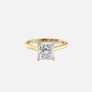 The Solitaire Natalie Princess Lab Diamond Ring 14k Yellow Gold 001