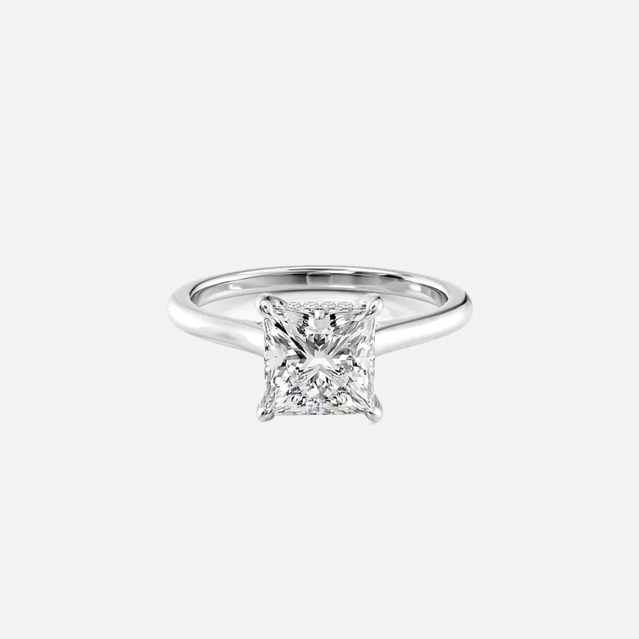  The Solitaire Natalie Princess Lab Diamond Ring 18k White Gold 001