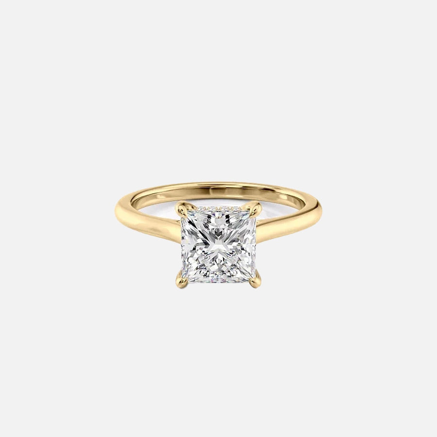  The Solitaire Natalie Princess Lab Diamond Ring 18k Yellow Gold 001