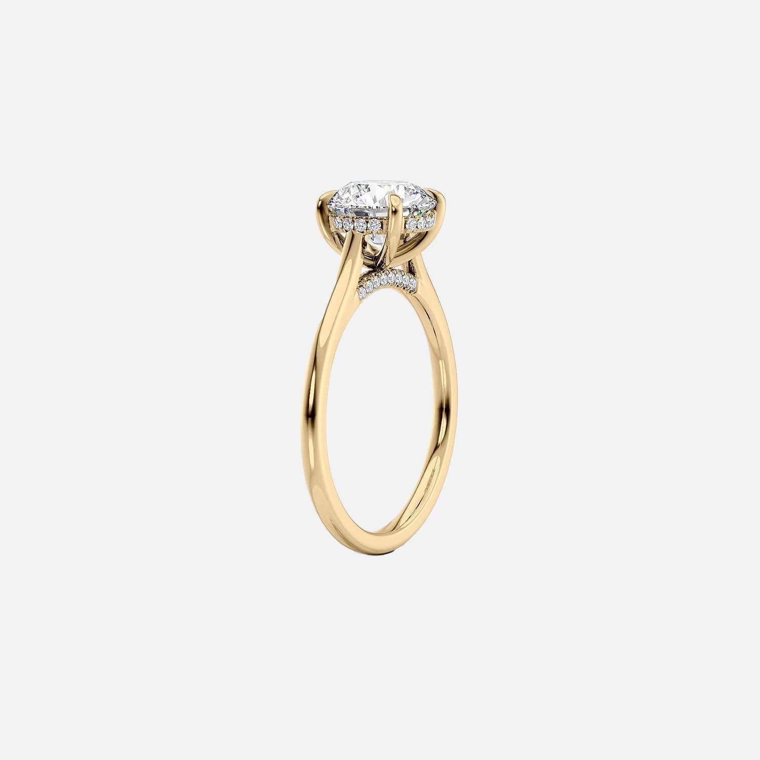  The Solitaire Natalie Princess Moissanite Ring 14k Yellow Gold 002
