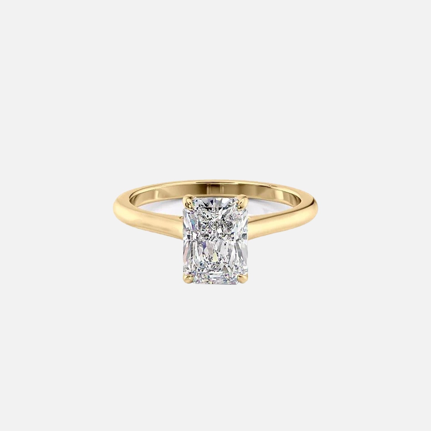 The Solitaire Natalie Radiant Lab Diamond Ring 14k Yellow Gold 001