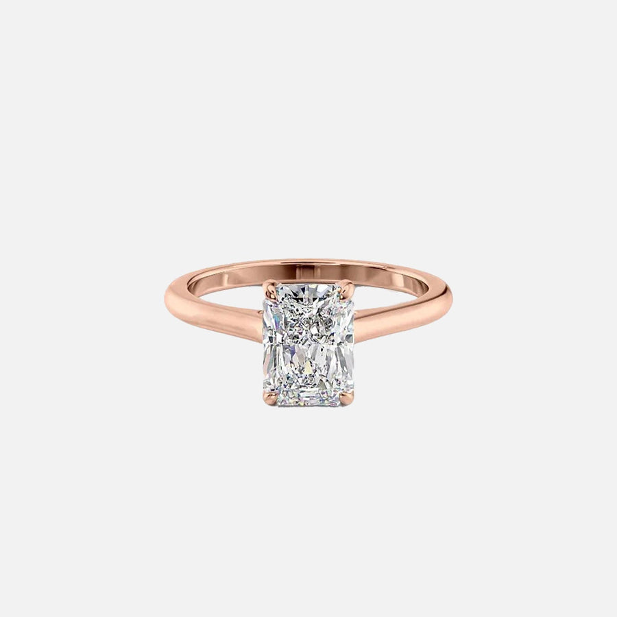  The Solitaire Natalie Radiant Lab Diamond Ring 18k Rose Gold 001
