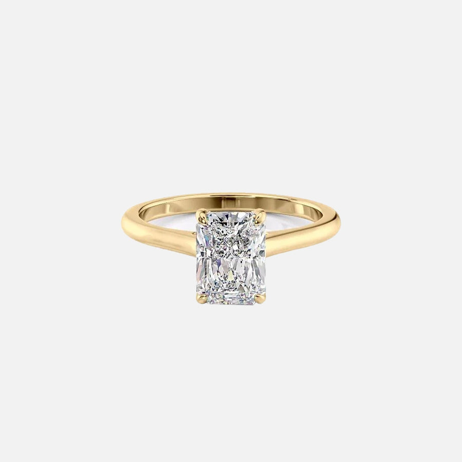  The Solitaire Natalie Radiant Moissanite Ring 18k Yellow Gold 001