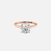  The Solitaire Natalie Round Moissanite Ring 14k Rose Gold 001