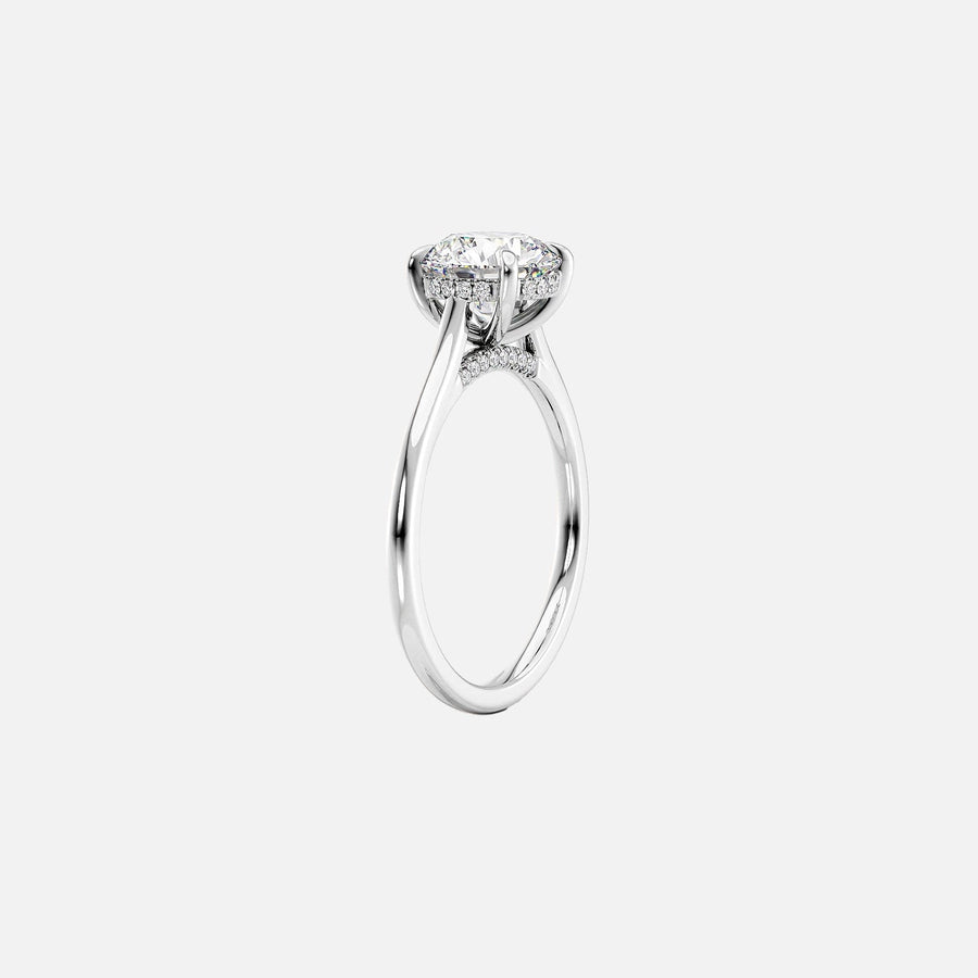  The Solitaire Natalie Round Moissanite Ring 18k White Gold 002
