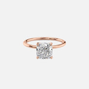  The Solitaire Nelly Cushion Lab Diamond Ring 14k Rose Gold 001