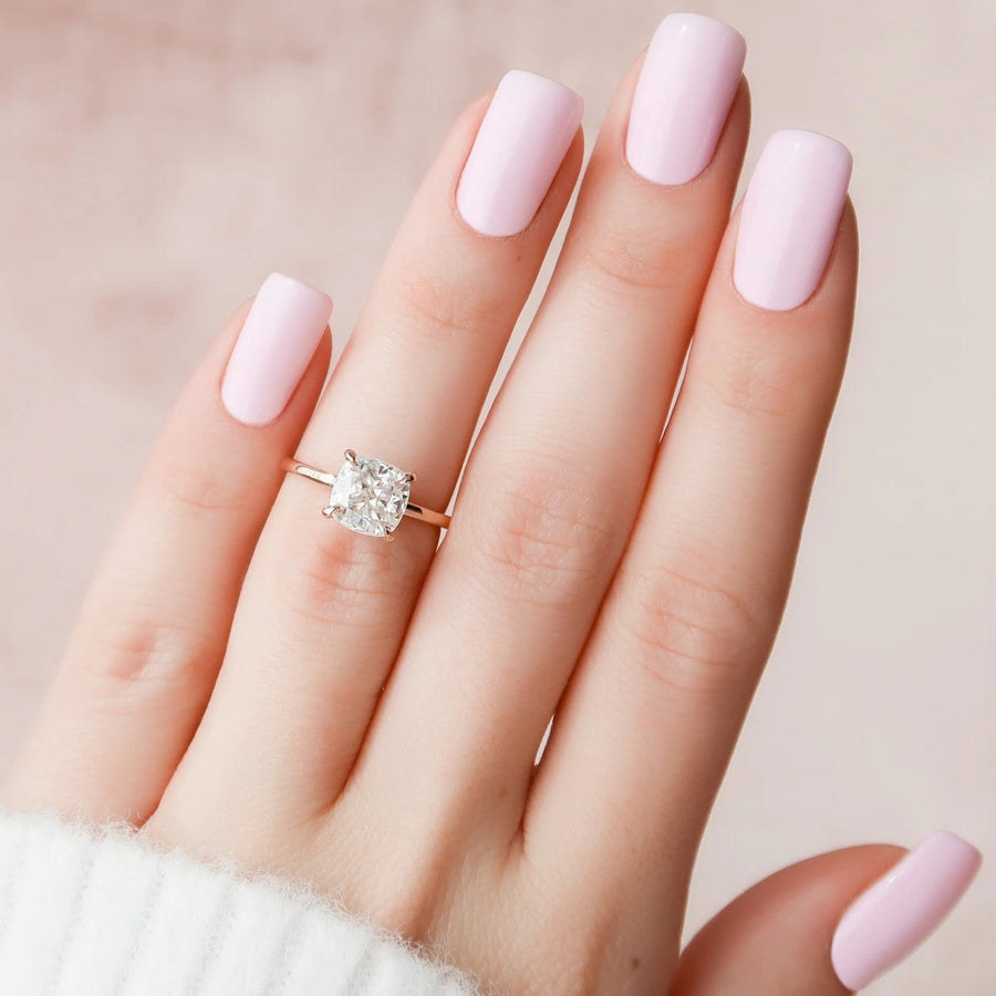  The Solitaire Nelly Cushion Lab Diamond Ring 18k Rose Gold 003