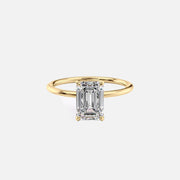 The Solitaire Nelly Emerald Lab Diamond Ring 14k Yellow Gold 001