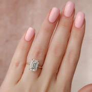  The Solitaire Nelly Emerald Lab Diamond Ring 14k Yellow Gold 003