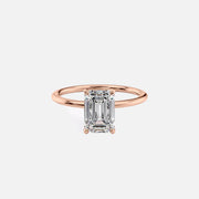  The Solitaire Nelly Emerald Lab Diamond Ring 18k Rose Gold 001