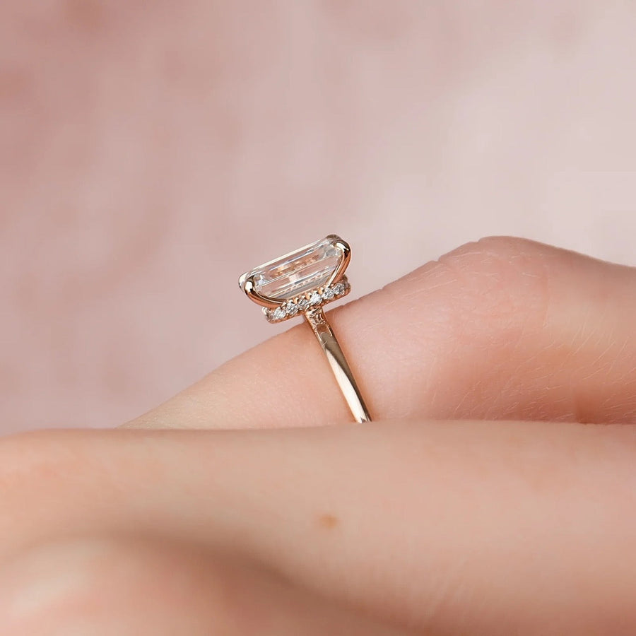  The Solitaire Nelly Emerald Lab Diamond Ring 18k Rose Gold 004 Final