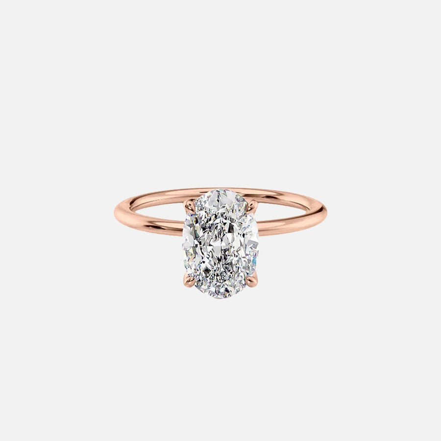  The Solitaire Nelly Oval Lab Diamond Ring 18k Rose Gold 001