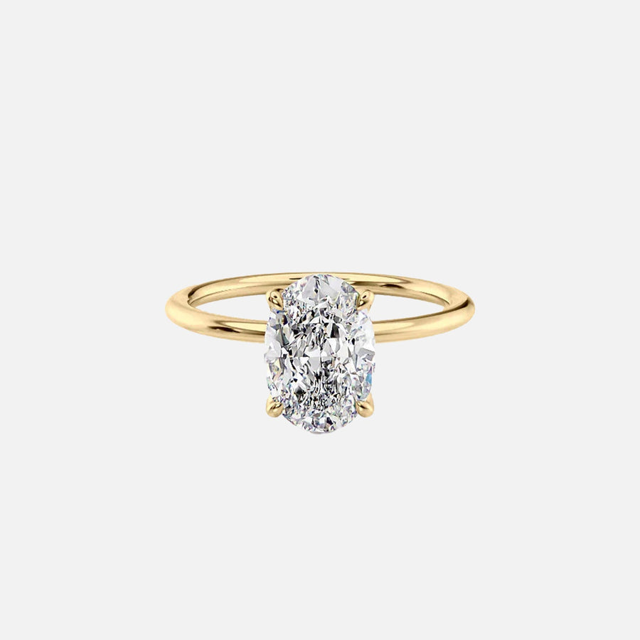  The Solitaire Nelly Oval Lab Diamond Ring 18k Yellow Gold 001