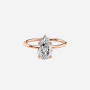 The Solitaire Nelly Pear Lab Diamond Ring 14k Rose Gold 001