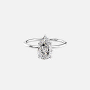  The Solitaire Nelly Pear Lab Diamond Ring 14k White Gold 001