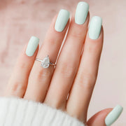  The Solitaire Nelly Pear Lab Diamond Ring 14k White Gold 003