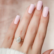  The Solitaire Nelly Pear Lab Diamond Ring 14k Yellow Gold 003