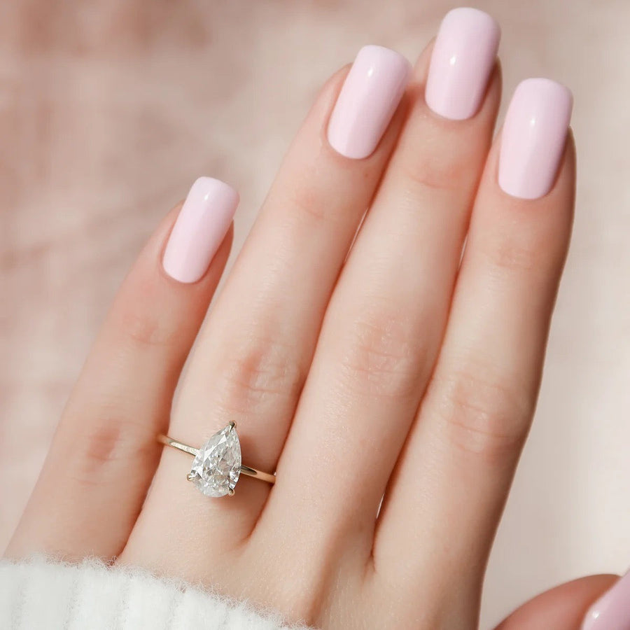  The Solitaire Nelly Pear Lab Diamond Ring 18k Yellow Gold 003