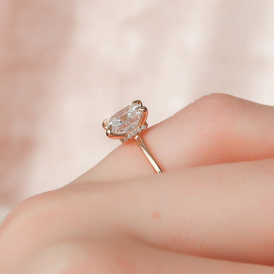 The Solitaire Nelly Princess Lab Diamond Ring 14k Rose Gold 004