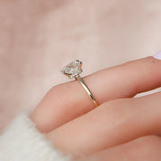  The Solitaire Nelly Princess Lab Diamond Ring 14k Yellow Gold 003