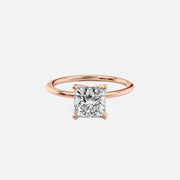  The Solitaire Nelly Princess Lab Diamond Ring 18k Rose Gold 001