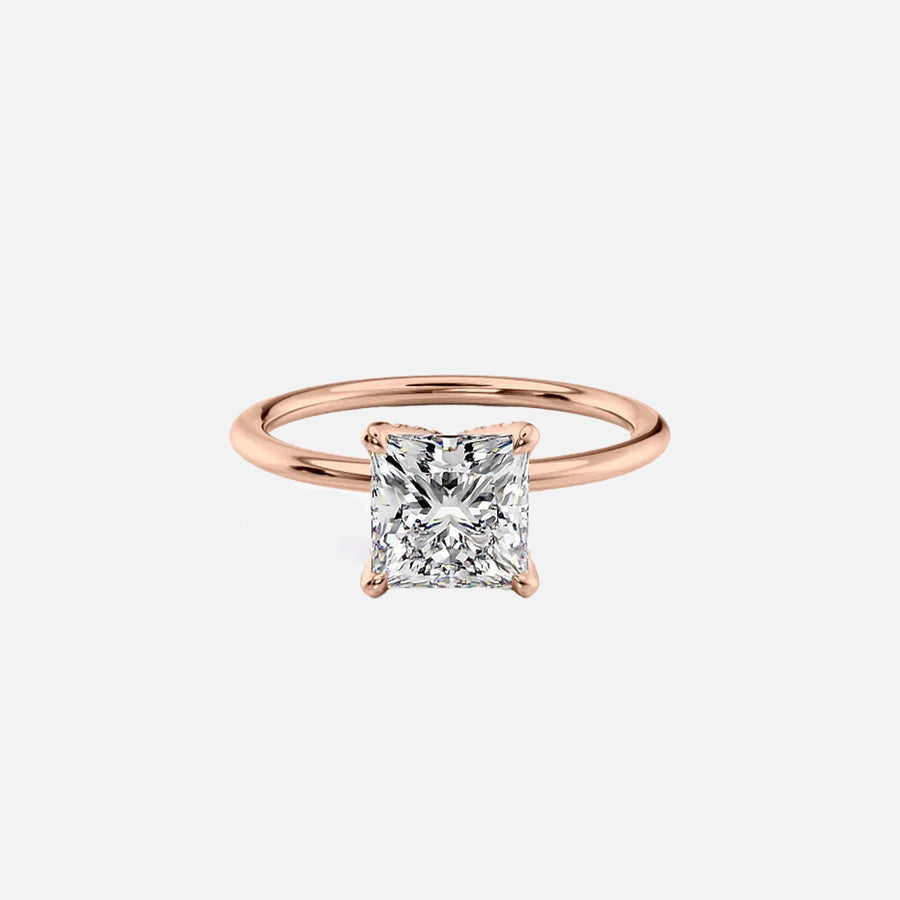  The Solitaire Nelly Princess Lab Diamond Ring 18k Rose Gold 001