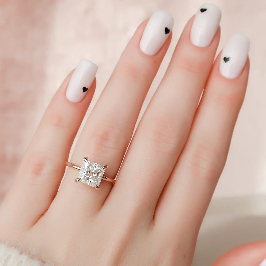  The Solitaire Nelly Princess Lab Diamond Ring 18k Rose Gold 003