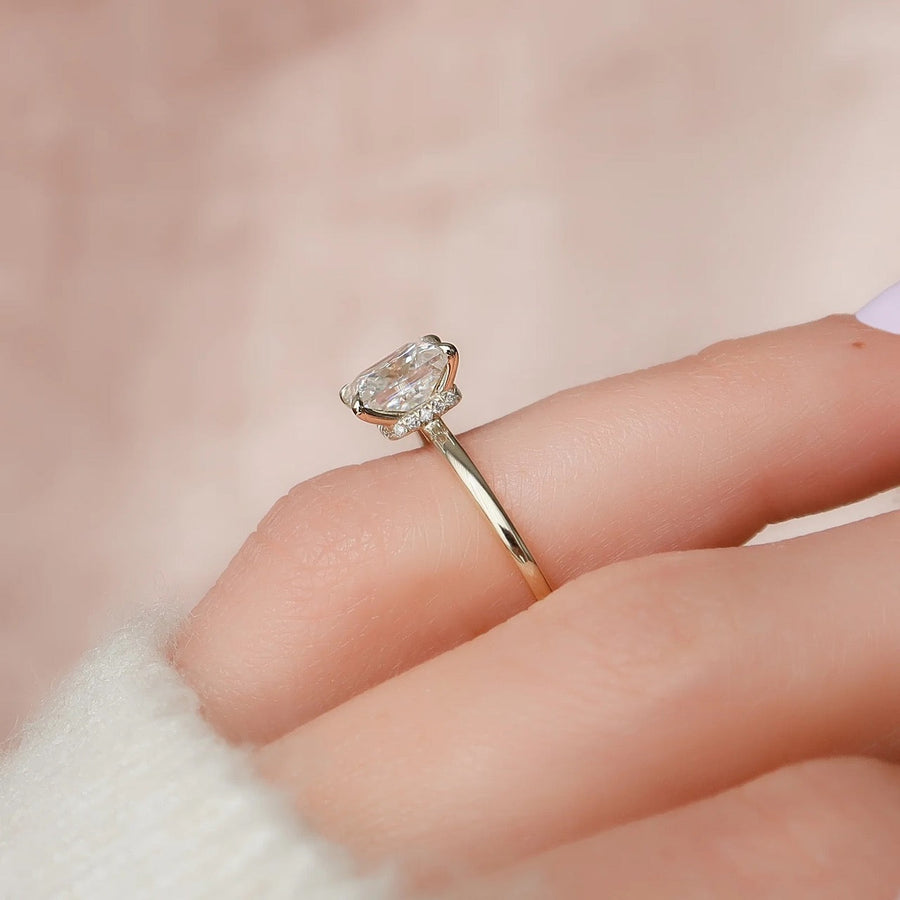  The Solitaire Nelly Princess Lab Diamond Ring 18k Yellow Gold 003