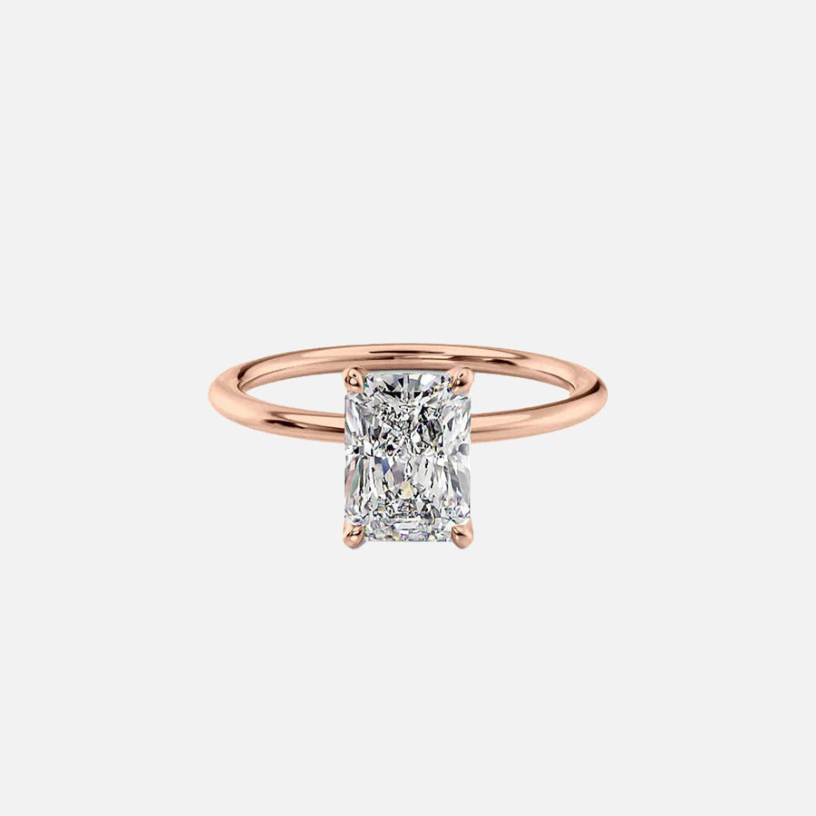  The Solitaire Nelly Radiant Lab Diamond Ring 14k Rose Gold 001