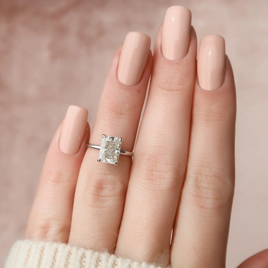  The Solitaire Nelly Radiant Lab Diamond Ring 14k White Gold 003